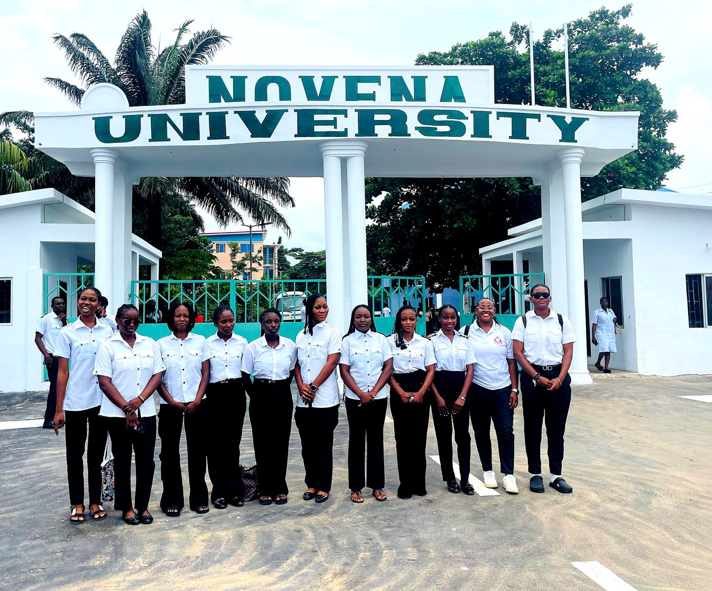 Students at Novena University Gate, Ogume